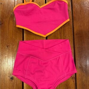 Jo + Jax Dance wear Set Vibrant Pink and Orange